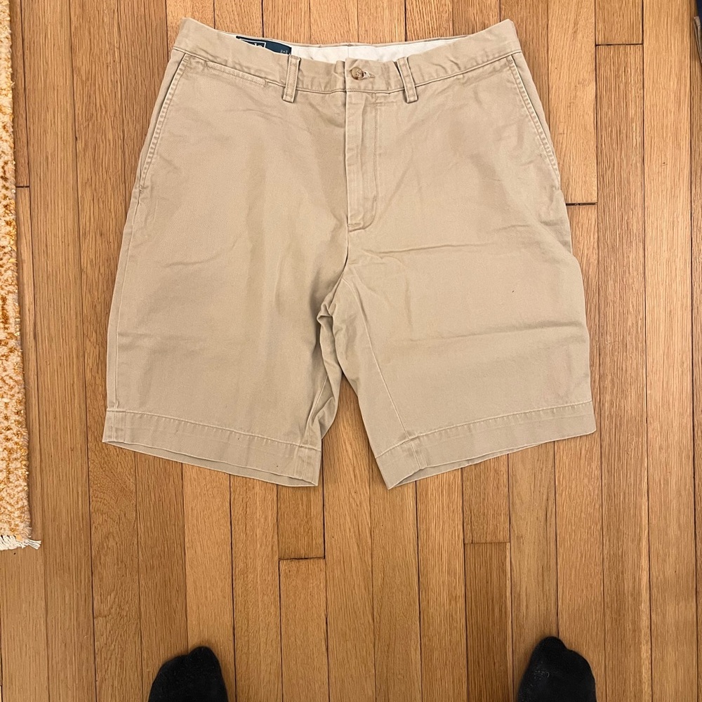 Ralph Lauren Men's Beige Flat Front Shorts